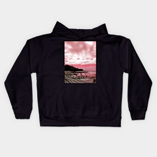 Meditating on the beach Kids Hoodie